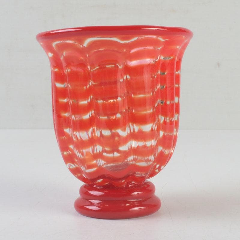 ガラス工芸　岩田久利作　ガラス飾壷　共箱　V　9589