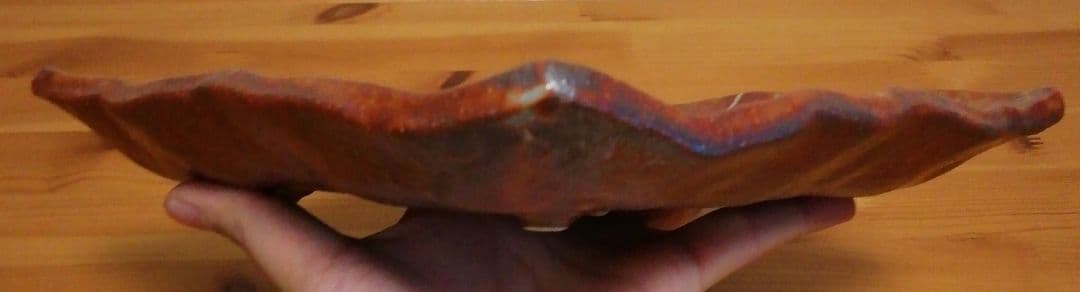 魯山人写　水野輝幸作　紅志野　芦四方　平向付　五客　共箱　略歴付　食器