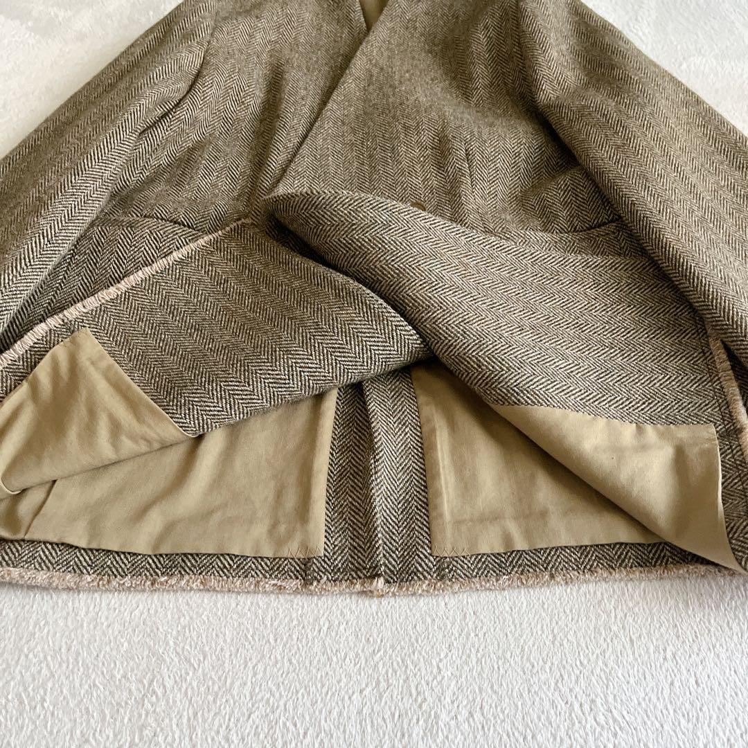 極美品☆RIAM PLAGE ヘリンボーン ノーカラージャケット ダブルブレスト