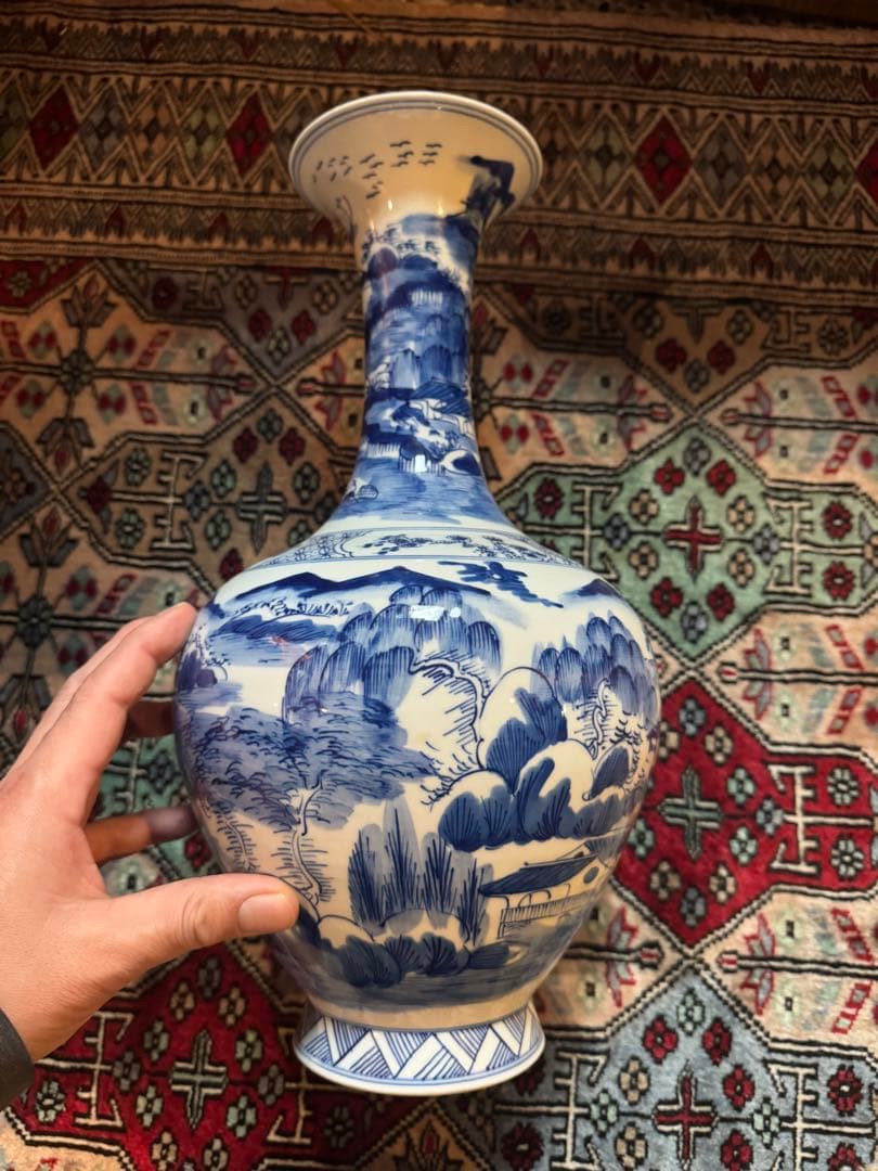 ‼️最後の値段‼️リサイクルFORT‼️大清康熙年製の染付花瓶‼️