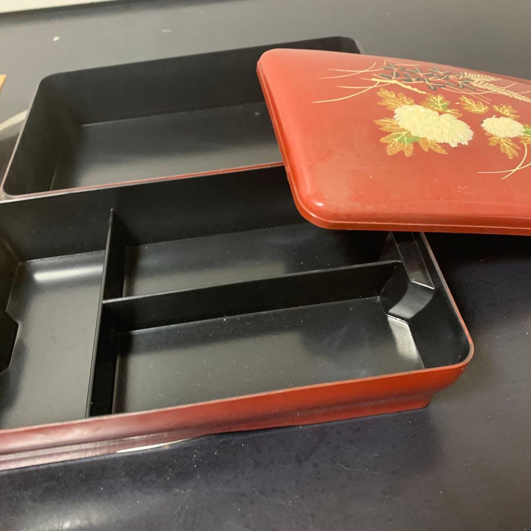 【中古】大名オードブル（大）赤色重箱19-346