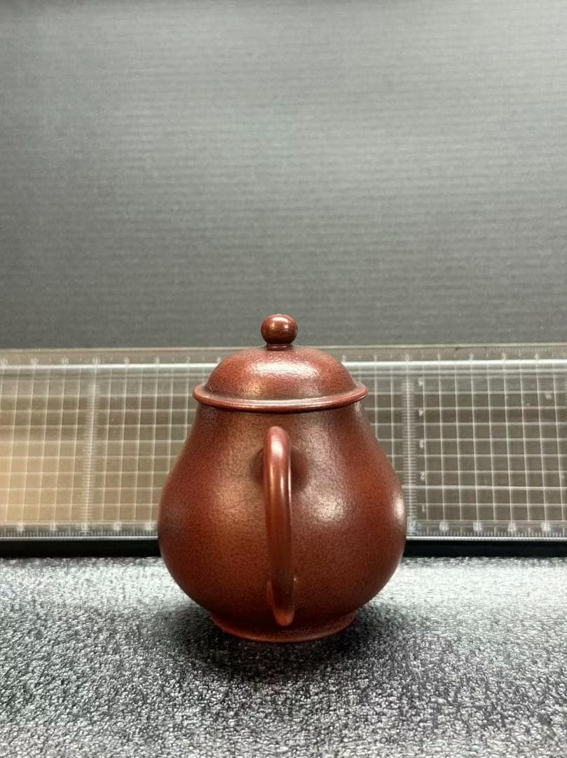 【孟臣 底款 刻漢詩 自有一山川】紫砂壷 朱泥 段泥 煎茶道具 急須 単孔口