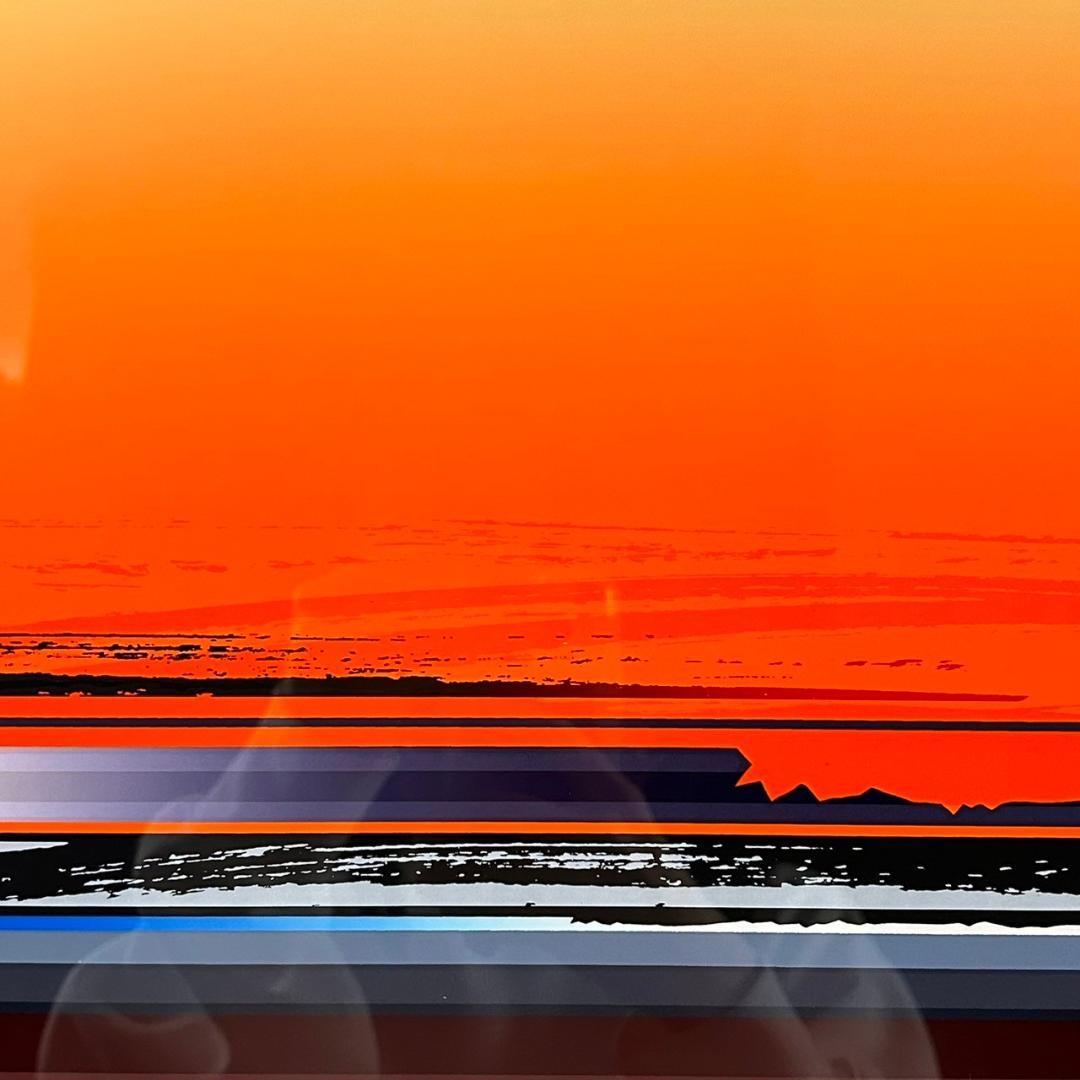 美品 沢田哲郎「Sun rise」シルクスクリーン 直筆サイン入り 額縁入り