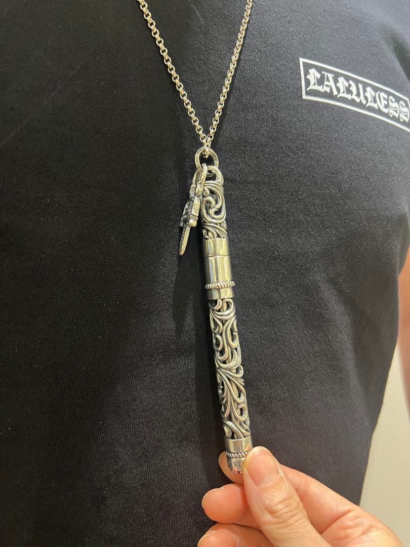 S925刻印有：重厚シルバーペンダントとしても使えるペン　SZB005