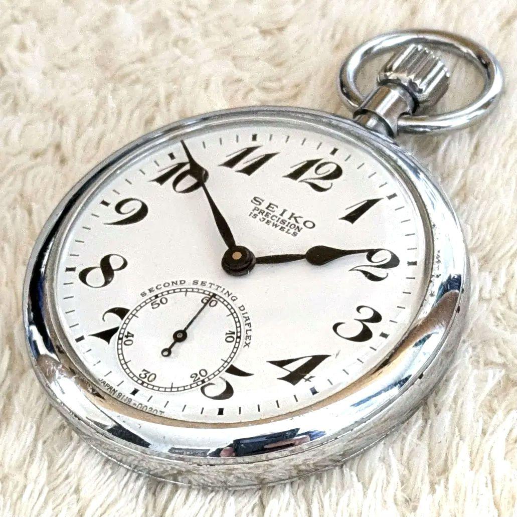 鉄道時計 鉄道懐中時計 SEIKO機械式懐中時計(可動品)