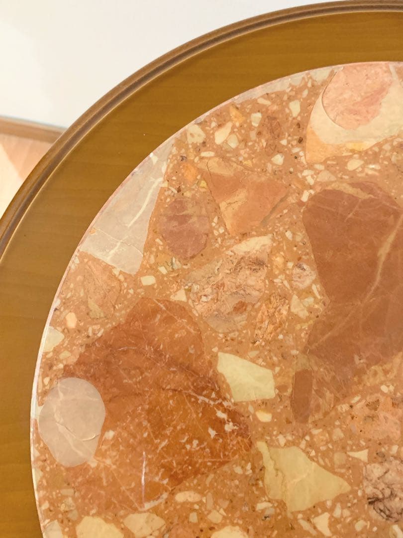 木製　サイドテーブル 　大理石　天板　アンティーク ロココ朝 アールヌーボー