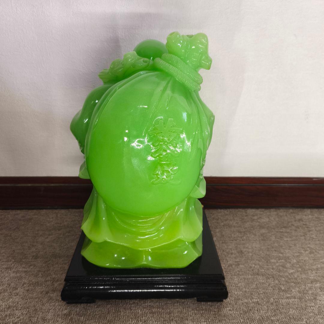 翡翠 布袋様 七福神 厄除け 置物　難あり