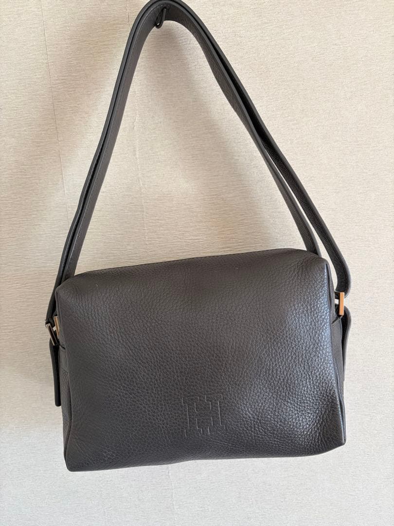 HIROFU【ヴィータ】レザーショルダーバッグ S 2WAY 本革　グレー