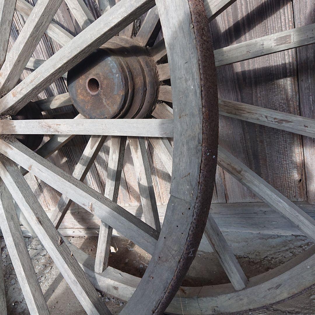 大八車の車輪 荷車 古民家 骨董品 ※引取限定です。