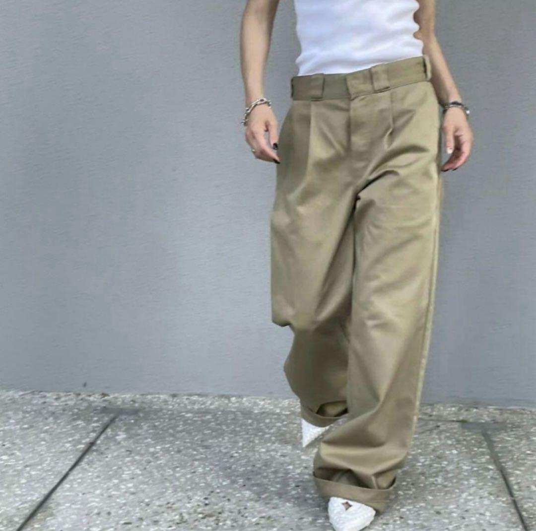 新品未使用　オクスン　ok.soon×dickies ワイドチノパンツ L