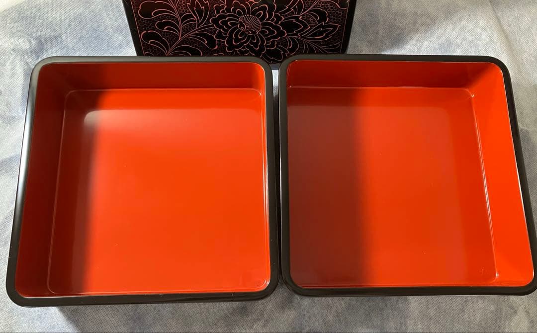 二段重　輪島塗りお重　嘉美漆器店　オーダー　新品未使用品