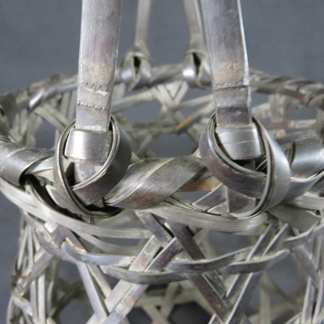 大原篭 かご 花入 竹編み 茶道具 茶の湯 竹篭 黒