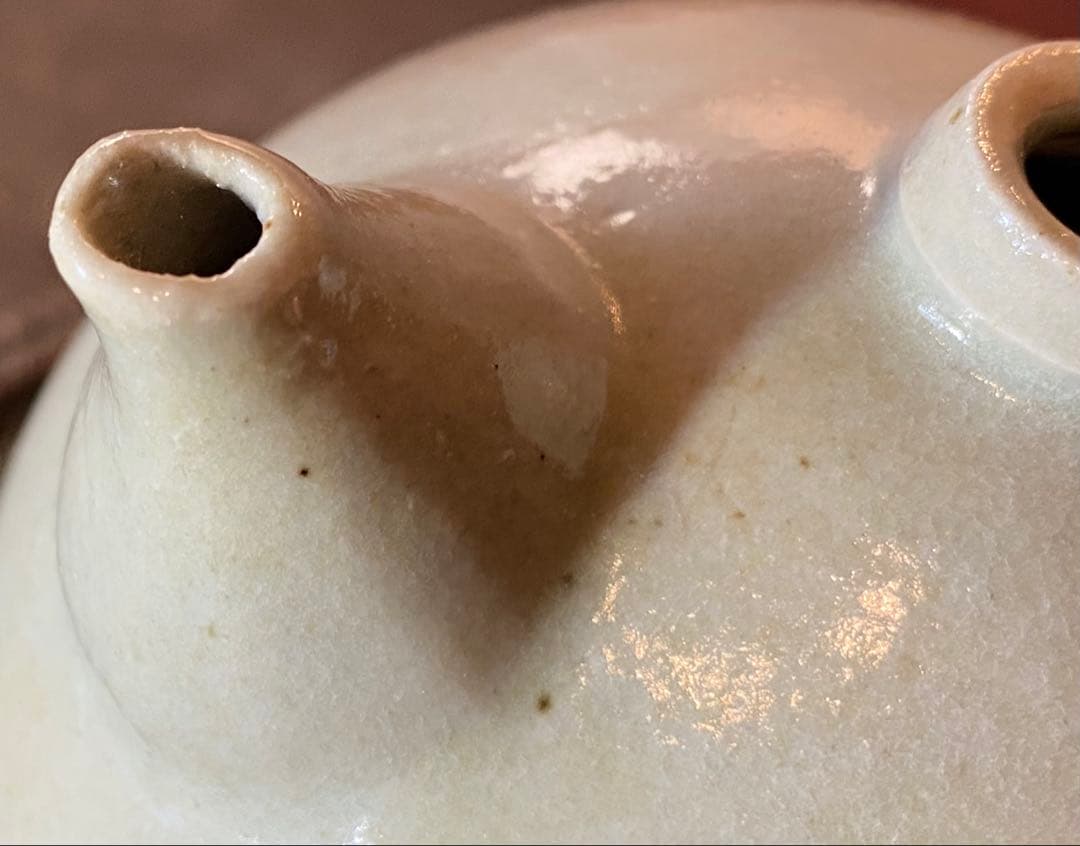 緑青磁　水滴・一輪挿し　鑑賞台付 沈船品 ヴィンテージ　レア 中国　台湾茶器