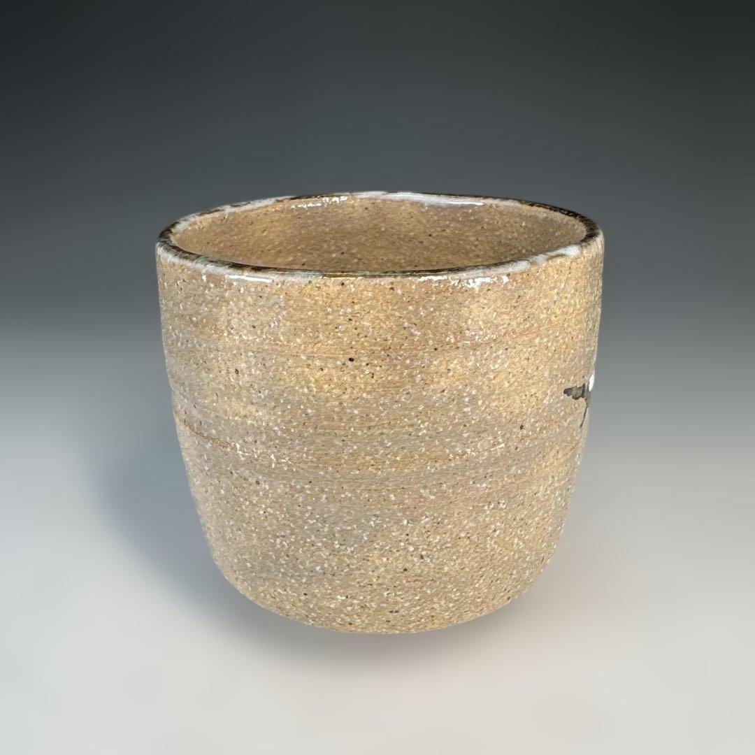 【新品】中村良二造　灰釉しまえなが絵筒茶碗（共箱）〈税込・送料込〉