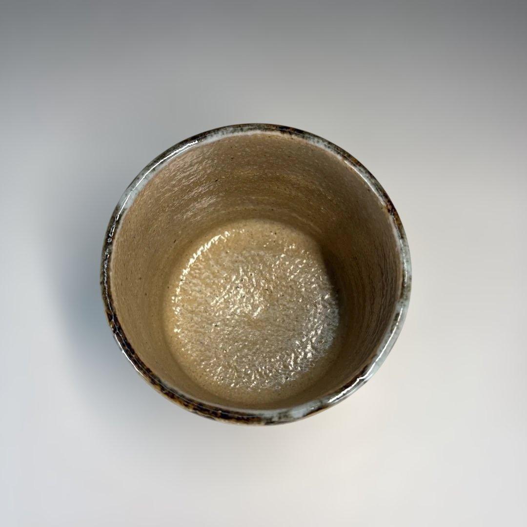 【新品】中村良二造　灰釉しまえなが絵筒茶碗（共箱）〈税込・送料込〉