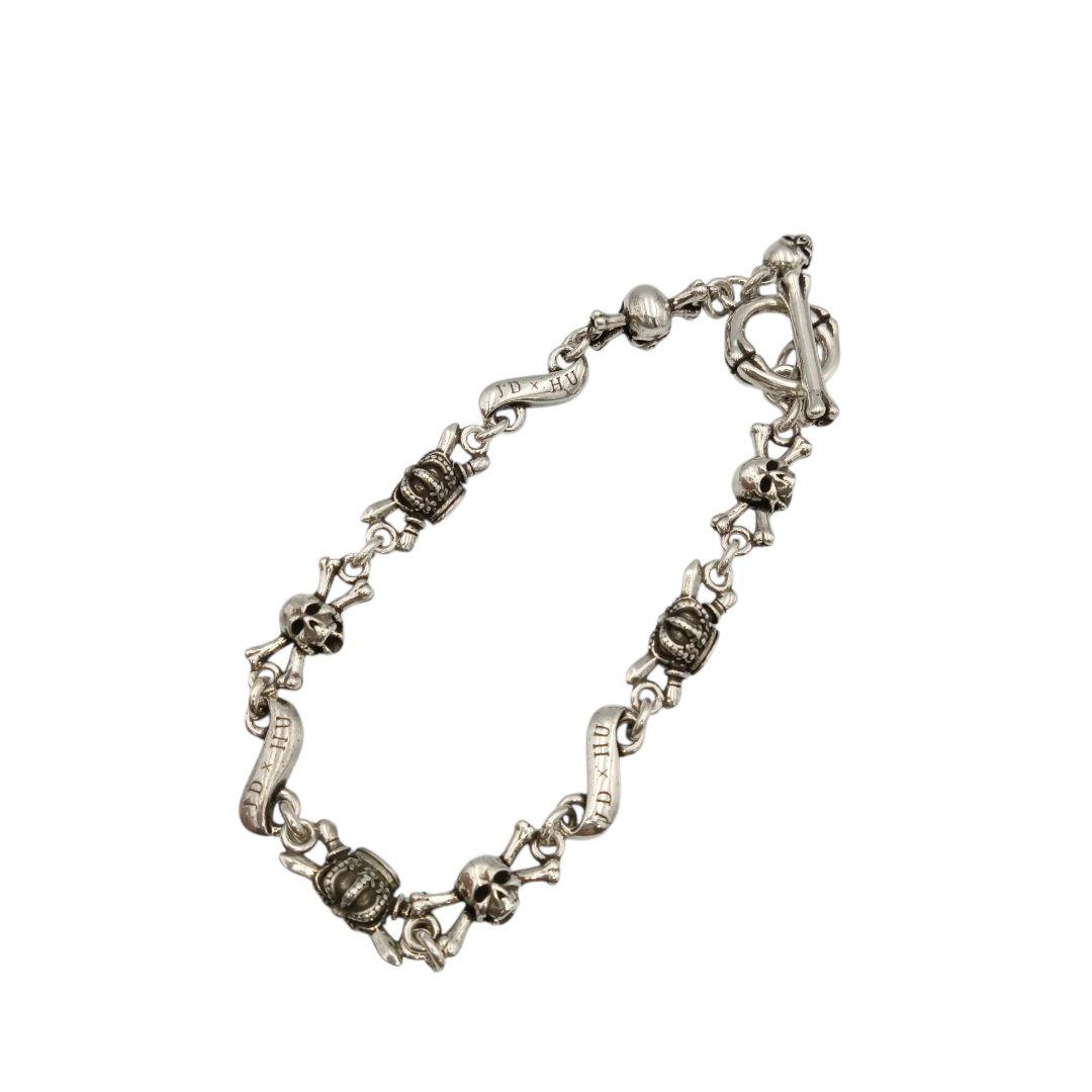 ジャスティンデイヴィス ブレスレット クラウン スカル シルバー925