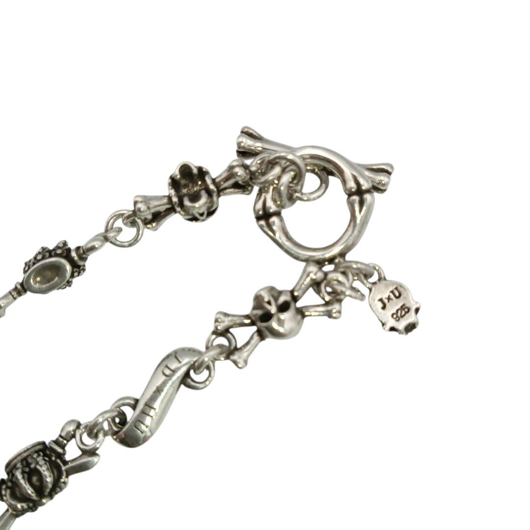 ジャスティンデイヴィス ブレスレット クラウン スカル シルバー925