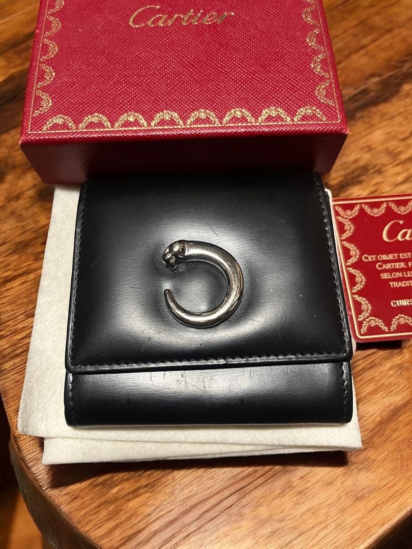 カルティエ・パンテール　パンサー・小銭入れ（ケース）ブラック・シルバー金具