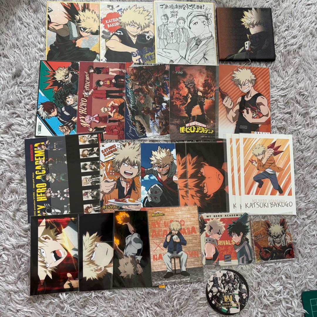 爆豪勝己 グッズ 缶バッチ アクスタ カード ポスター クリアファイルぬいぐるみ