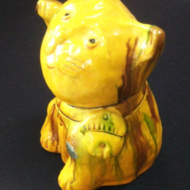 清水焼  猫三彩まねき猫（右手）