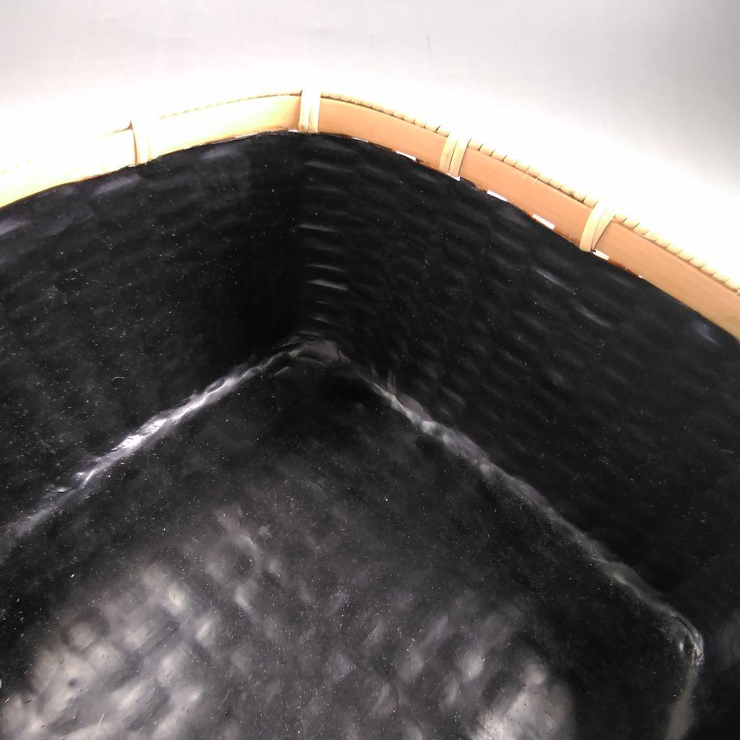 ア50 『島田竹宝斎』作　『松山篭　炭斗　共箱』竹籠　茶道具