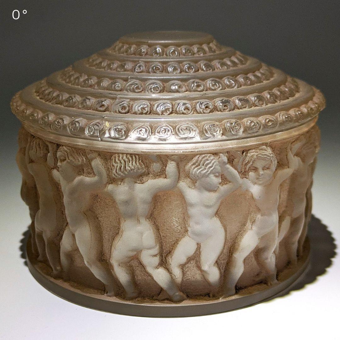 ★生命の神秘★ルネ ラリック アンファン希少な茶パチネ蓋物神秘の子供