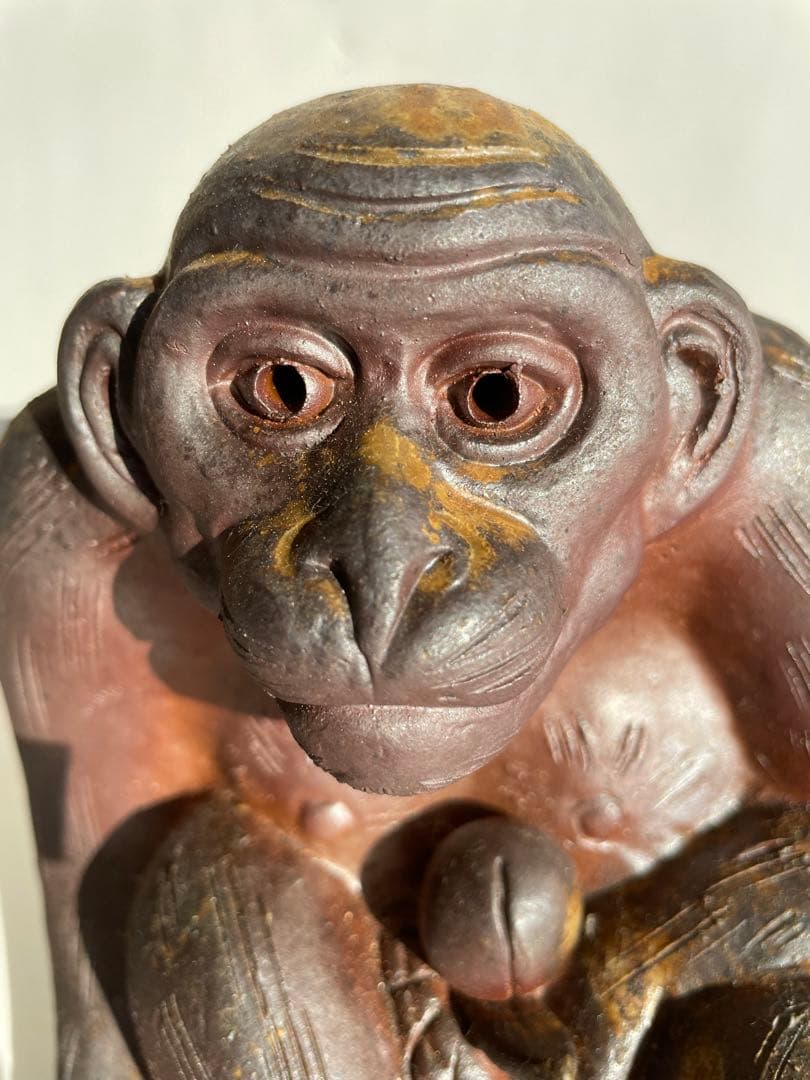 【知加選】古備前　備前焼　申　猿　細工物　飾り物　コレクション　アンティーク