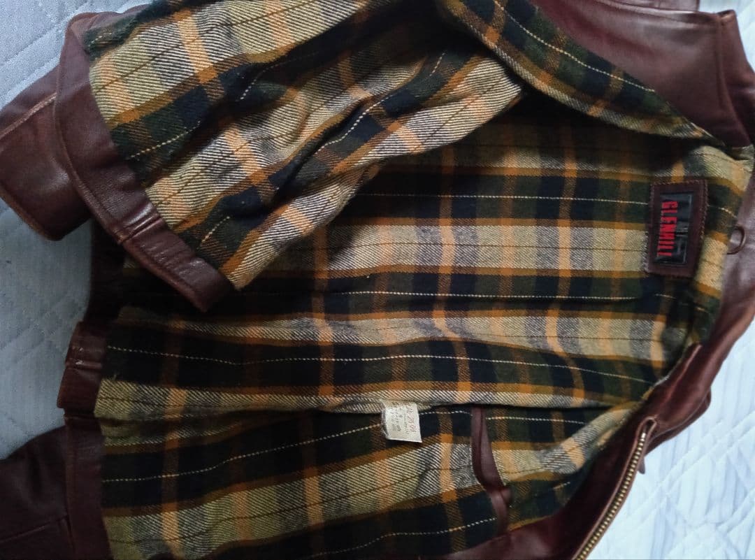 ブラウンレザー シングルライダースジャケット