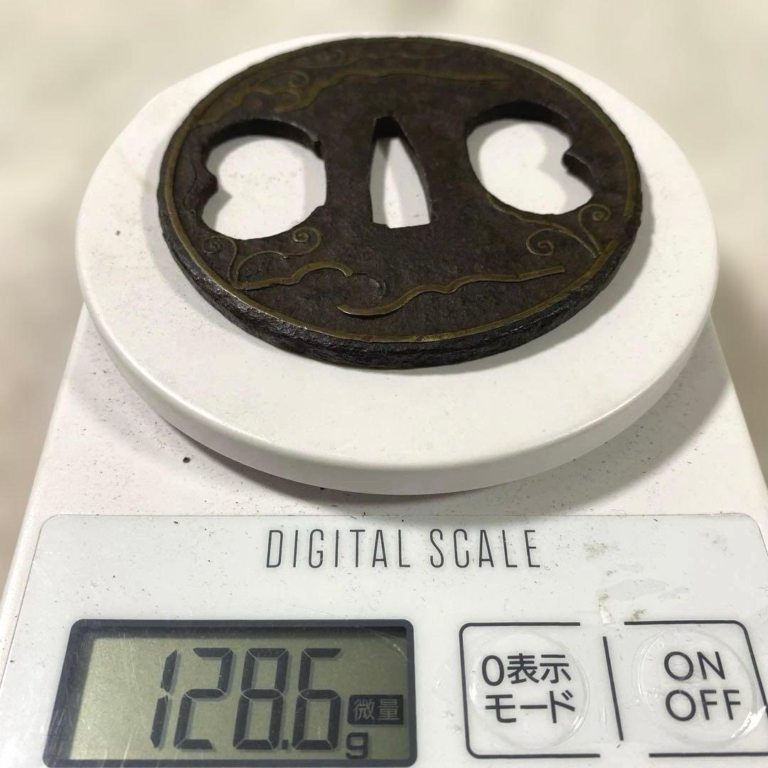 B-52 鍔　金象嵌　武具　刀装具　日本刀　骨董品　時代物　美術品　工芸品