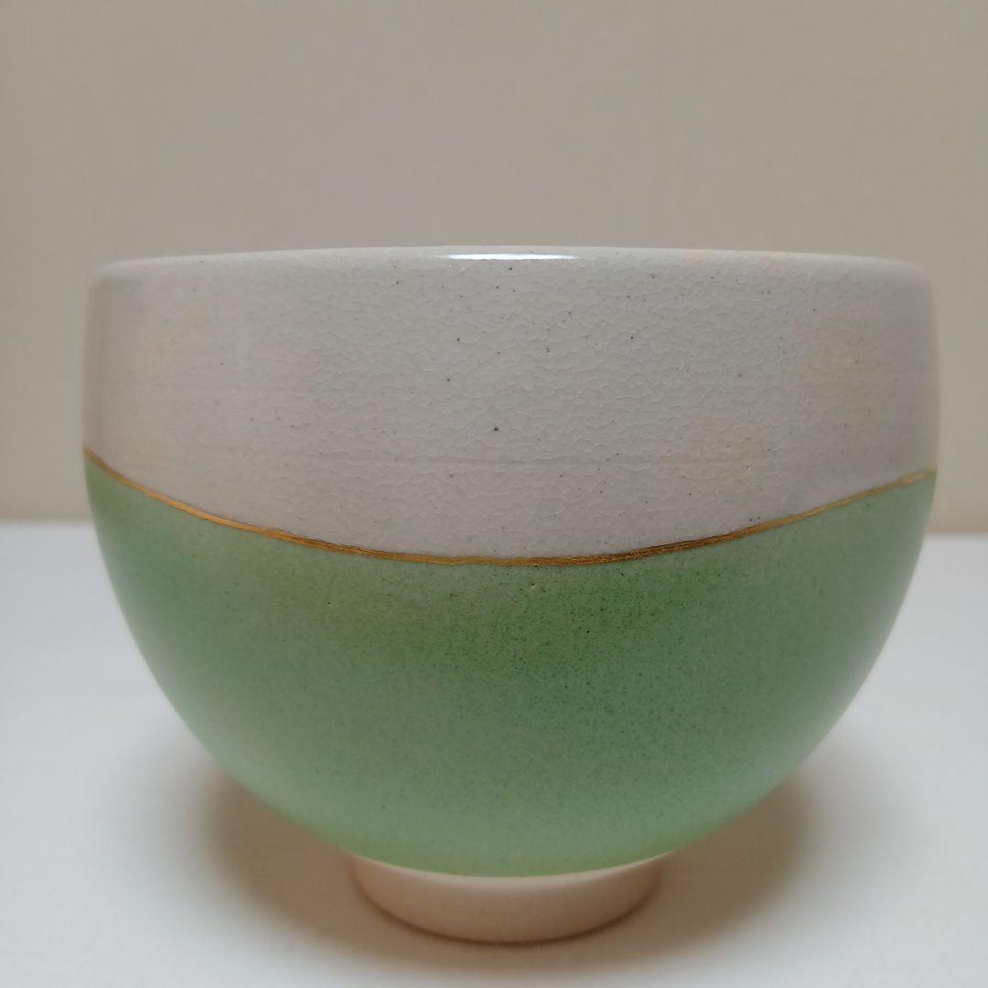 通次阿山作　色絵芽生え茶碗