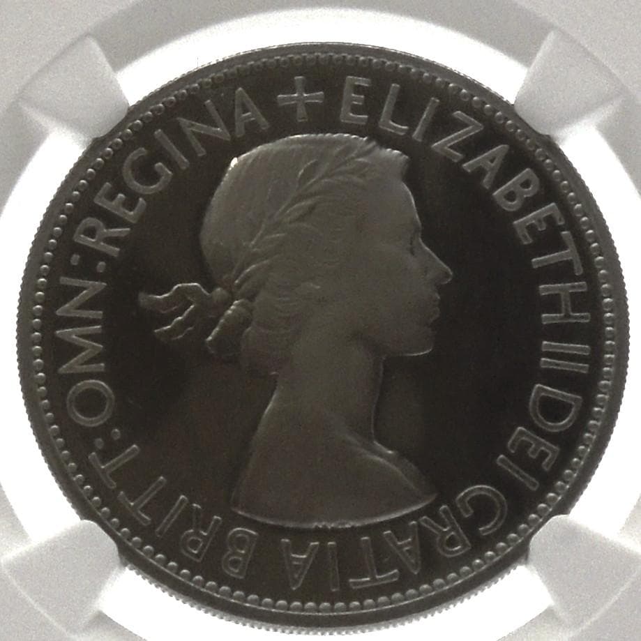 NGC PF65 UC 1953 英国 エリザベス2世 戴冠記念 ハーフクラウン