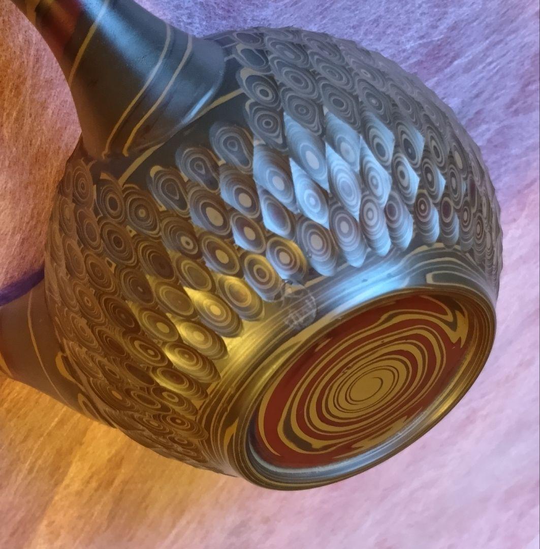 常滑焼 急須 友仙 丸練込 網目カット