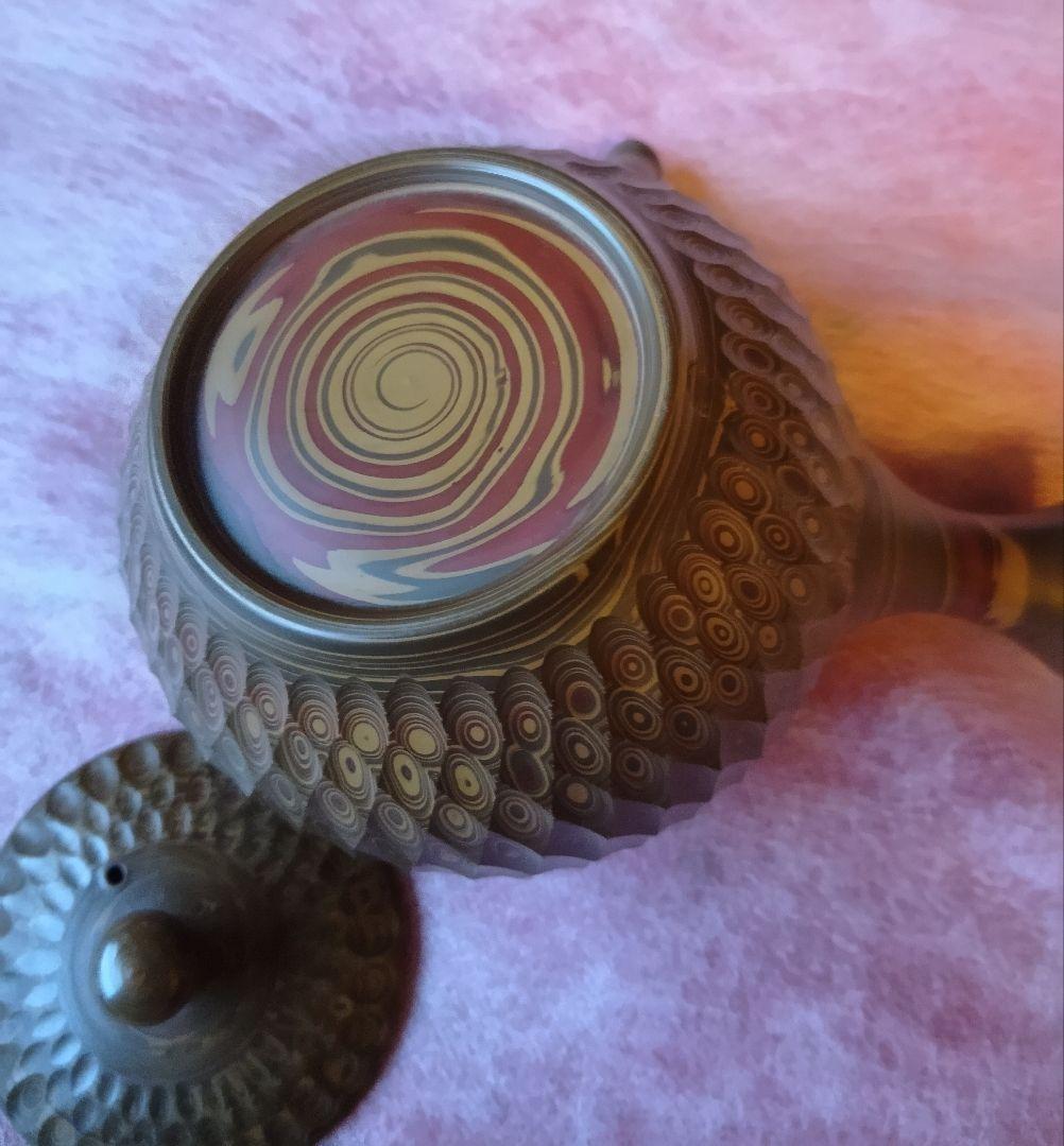 常滑焼 急須 友仙 丸練込 網目カット