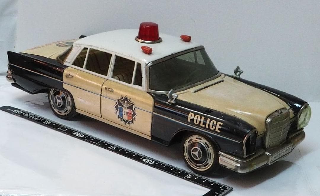 野村【 メルセデス ベンツ220S ポリスカー ホイル欠】ブリキTIN 動作不良