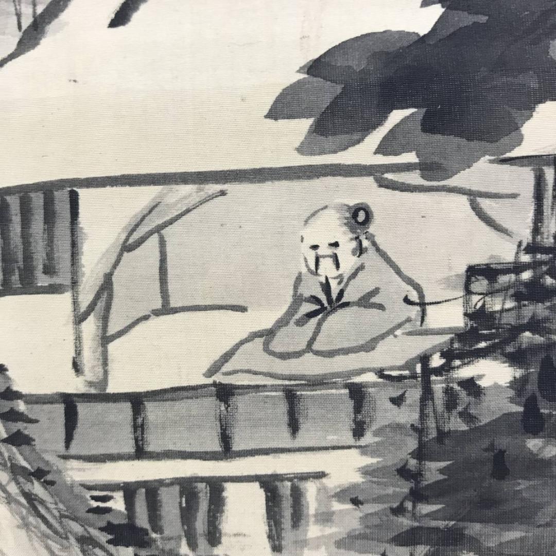 真作/田能村直入/山水人物画賛/山水図/水墨山水図/掛軸/名家伝来AE-390