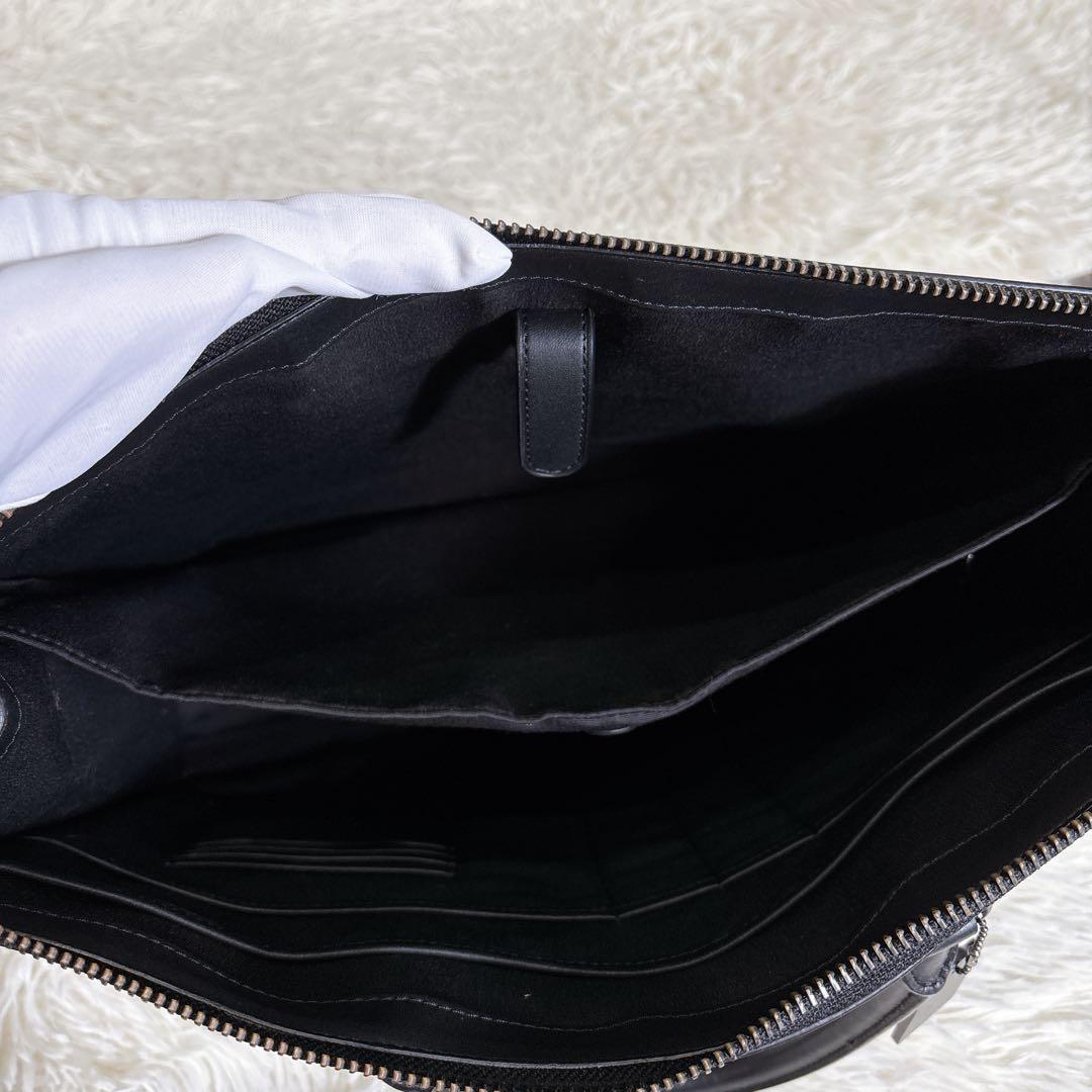 【極美品】COACH グラハム ジップブリーフ 2way ビジネスバッグ 黒