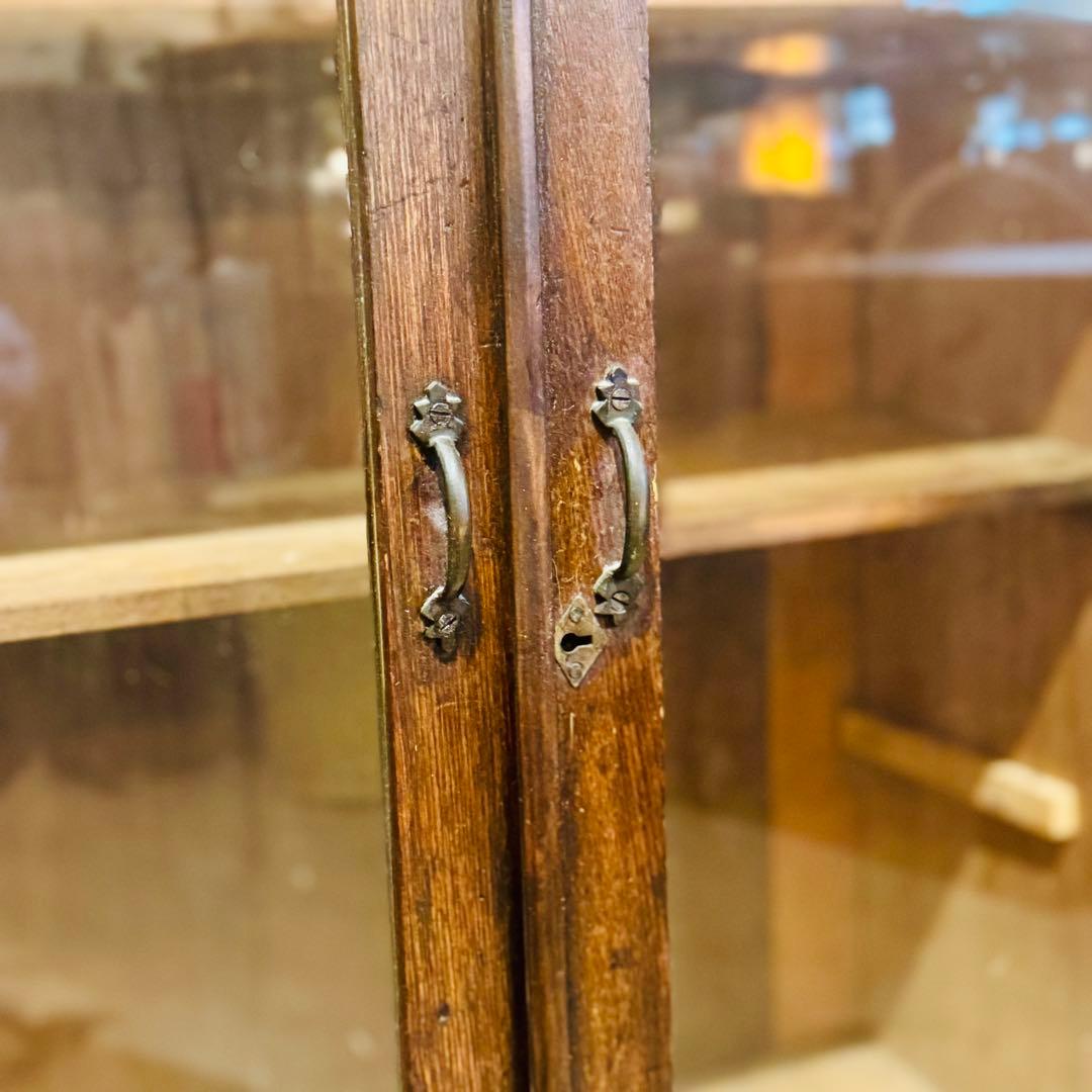 昭和前期 木製ガラスキャビネット hohoho