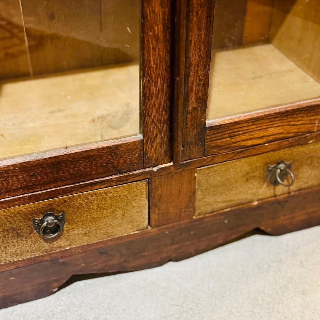 昭和前期 木製ガラスキャビネット hohoho