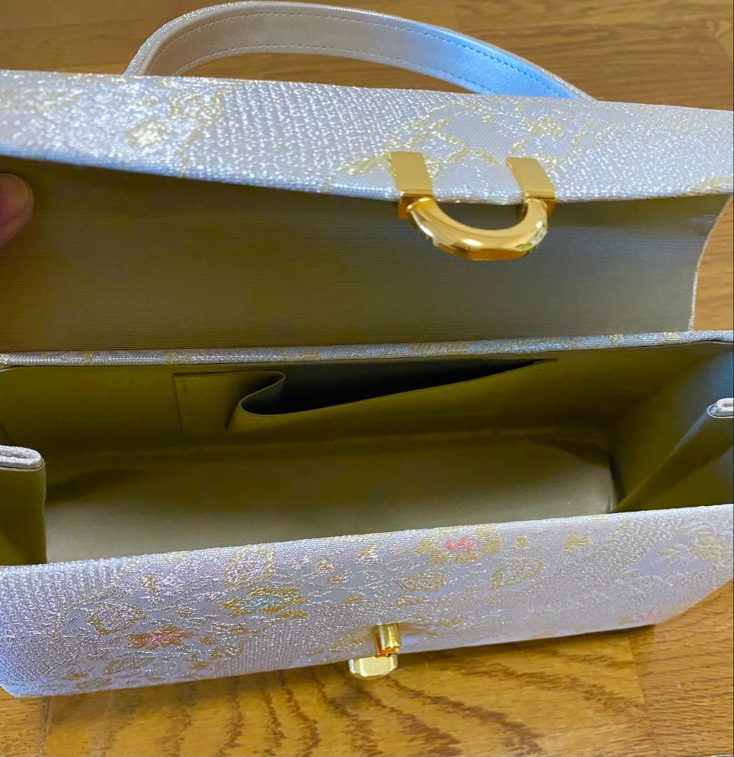 花柄和装用バッグと白色下駄セット