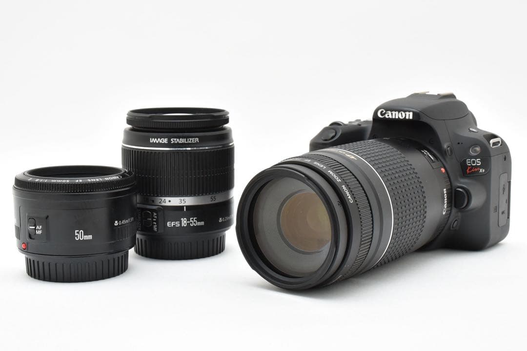 canon kiss x9 一眼レフカメラ標準&望遠&単焦点トリプルレンズセット
