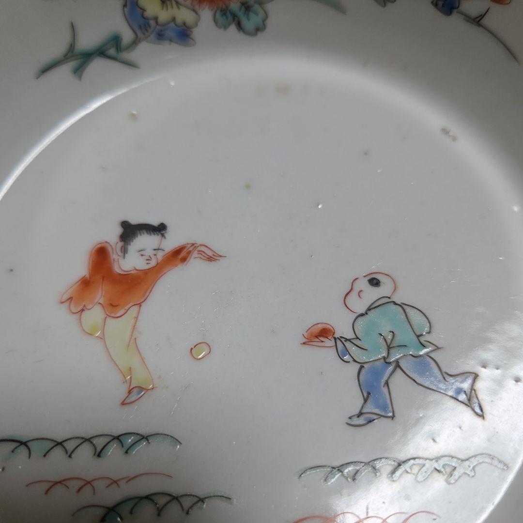 江戸中期　色絵柿右衛門唐子花図鉢（向付け）