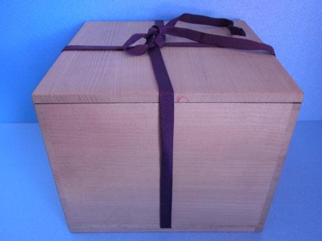 益子焼　中村文昌　緑灰釉水指　緑釉　共蓋　漆塗蓋　茶道具　共箱　落款　掛け流し