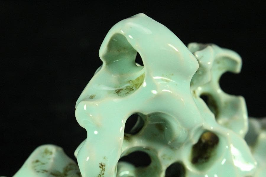 中国美術 豆青釉 太湖石 筆架(K-A724)