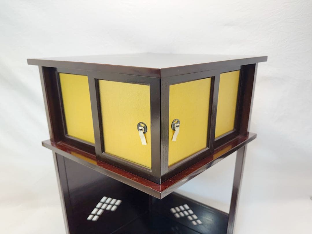 未使用 茶道具 淡々斎好み 徒然棚 溜塗 組立式 共箱