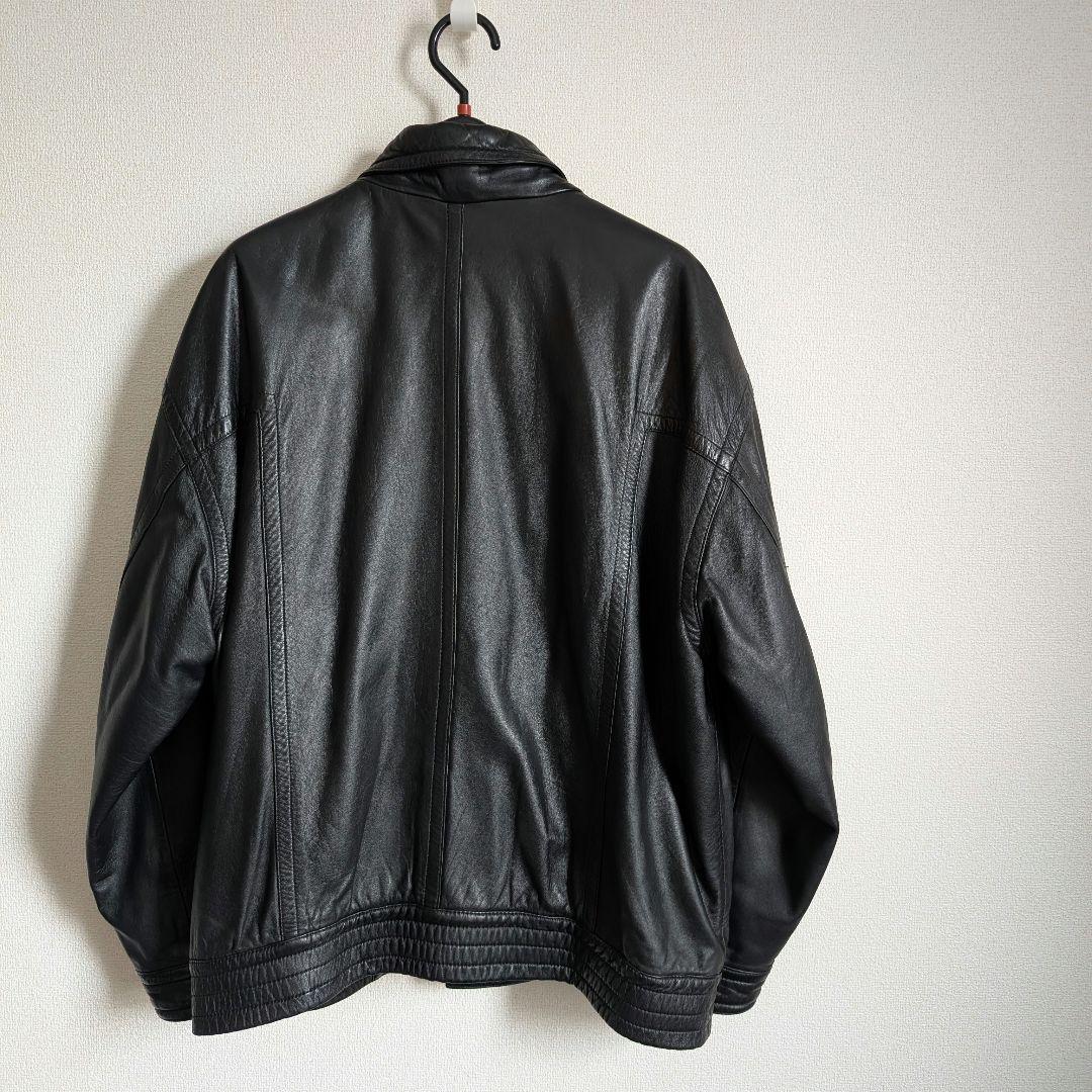 ラムレザー★本革 羊革 A-2型 レザージャケット ブルゾン 黒 L 韓国