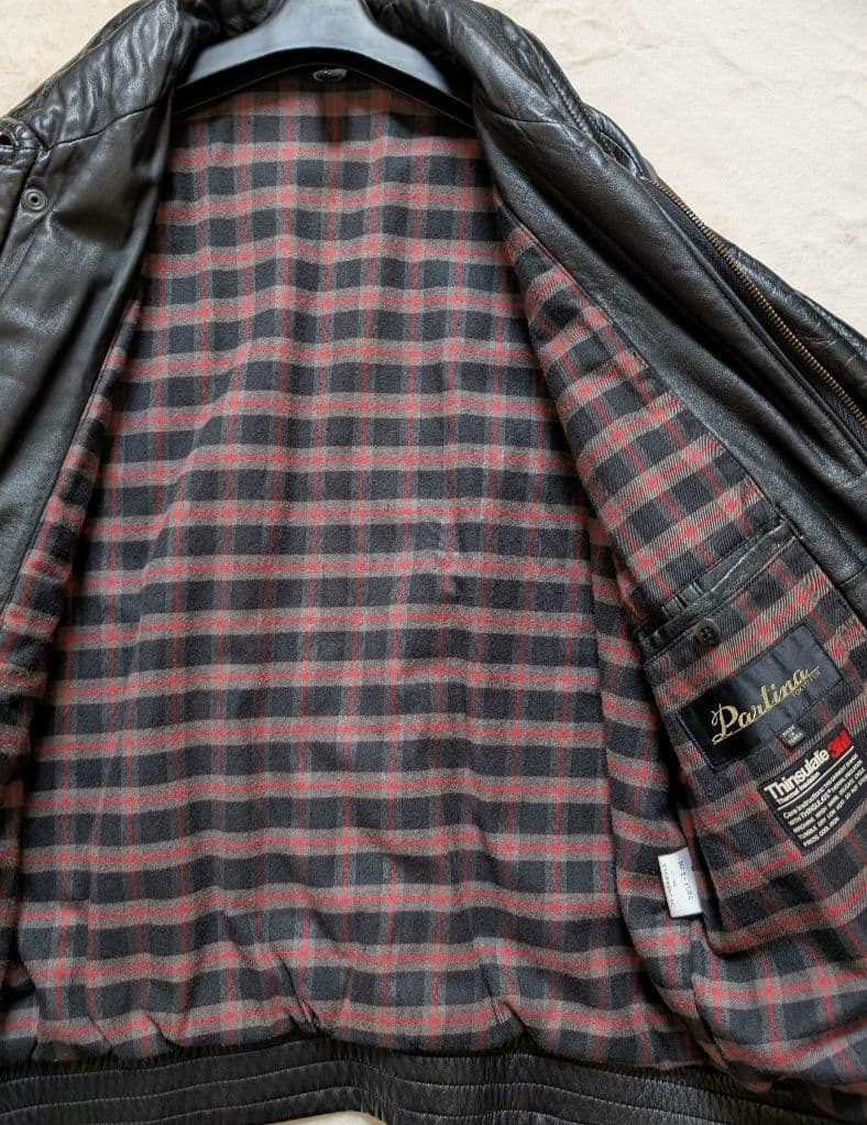 ラムレザー★本革 羊革 A-2型 レザージャケット ブルゾン 黒 L 韓国