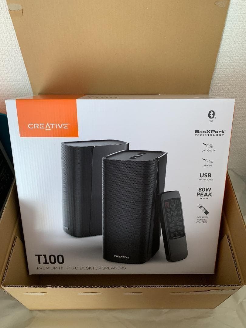 新品・未開封）Creative T100 ワイアレス スピーカー リモコン付き