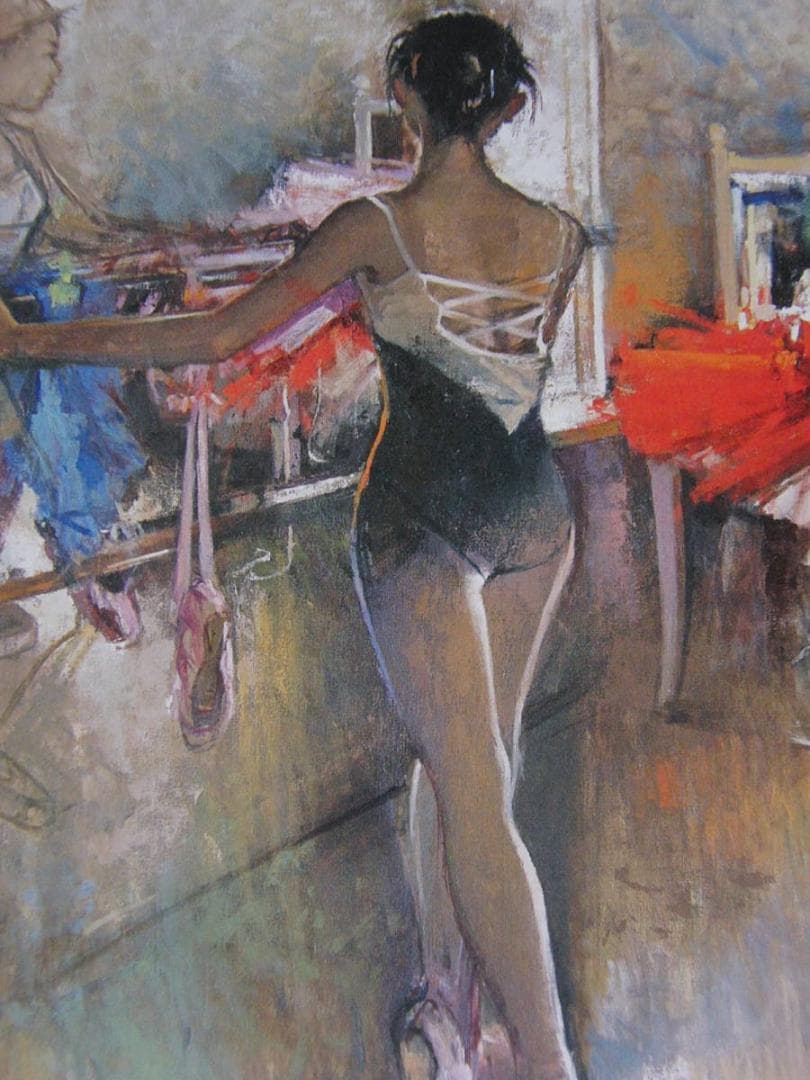 寺井重三、【’04レオタードの踊り子】、希少な額装用画集より、新品額装付