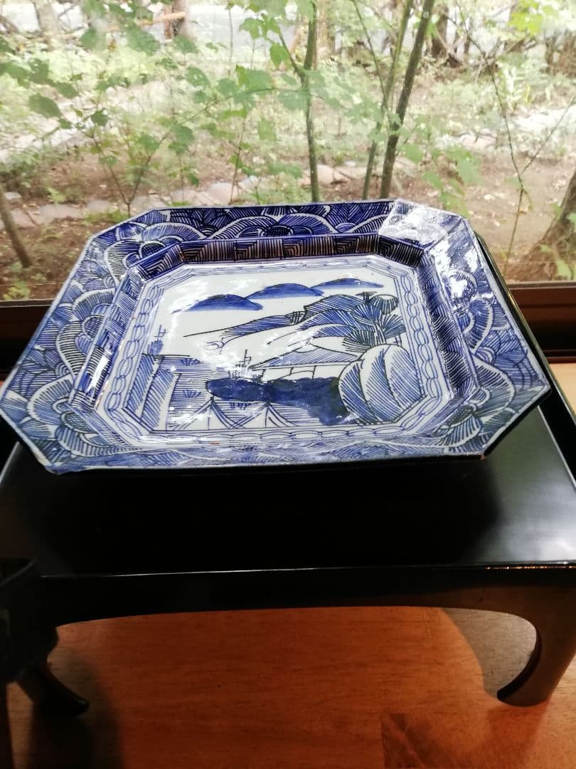 明治レトロな大角皿