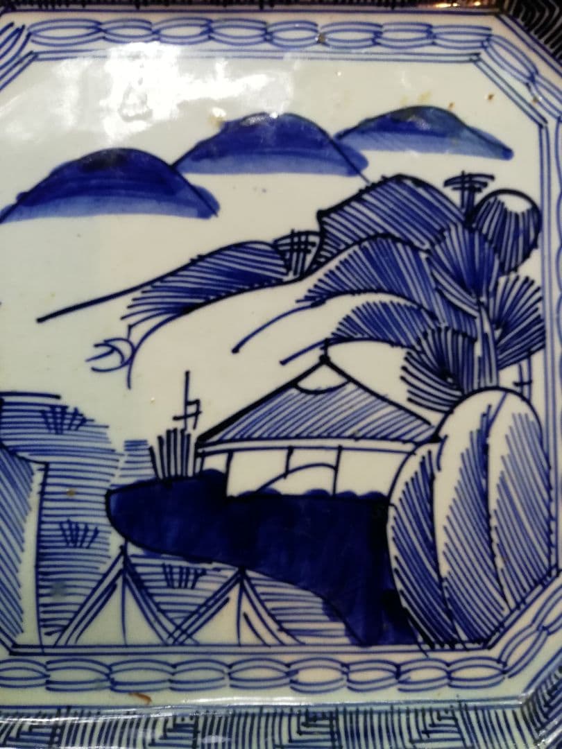 明治レトロな大角皿